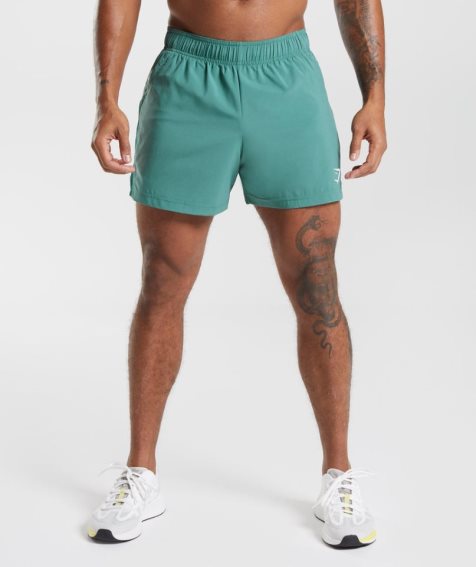 Szorty Gymshark Sportowe 5" Męskie Turkusowe | PL 812BZA